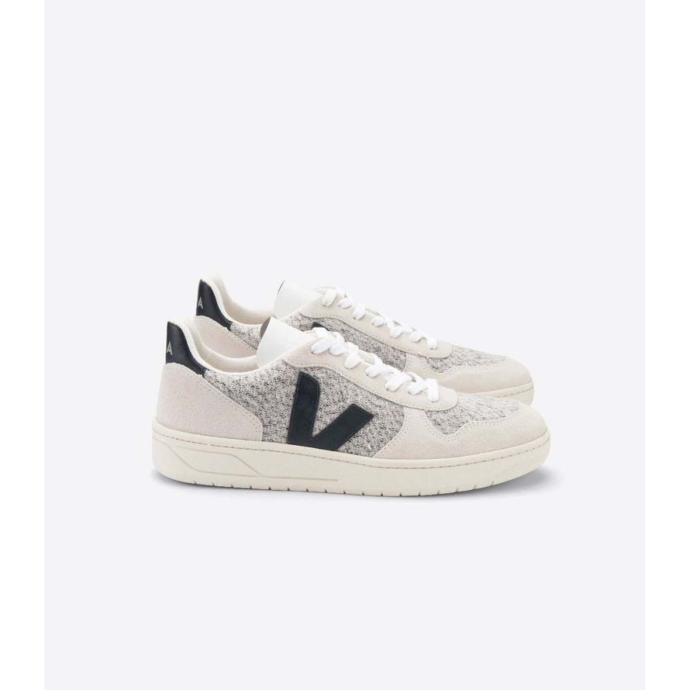 Veja V-10 FLANNEL Joggesko Dame White/Black | NO 643ZUT